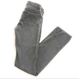 AG The Stevie Slim Straight Gray Toned Jeans, 25 R